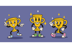 Trophy cartoon characters. Winner, a Sport Illustration by Stock-Smart-Start