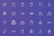 Clothes & Fashion Accessories Icons, an Outline Icon by FlatLineIcons (Thumbnail 2 of 4)
