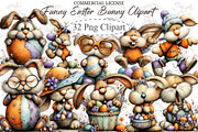 Funny Easter Bunny Clipart Png, an Illustration by designcity5 (Thumbnail 1 of 5)