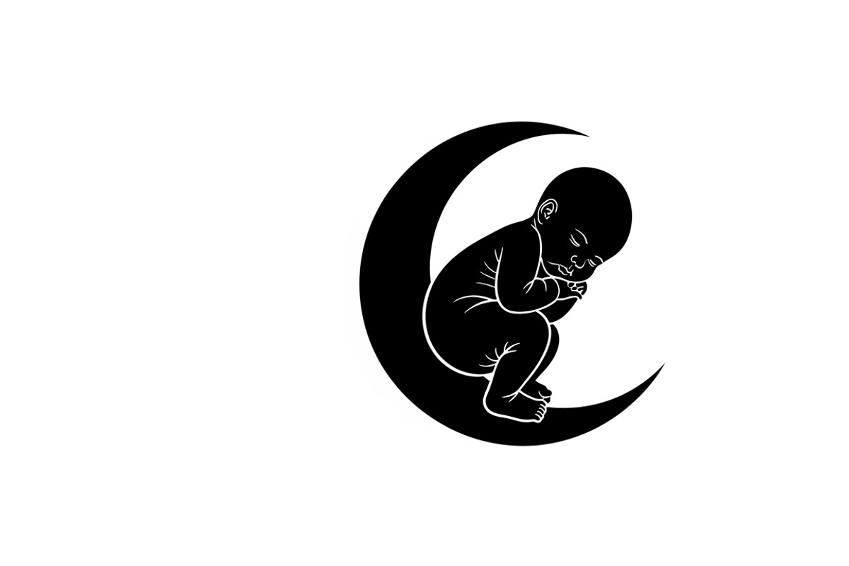 Adorable sleeping moon baby decor, an Illustration by Amazin_art (Photo 17 of 25)