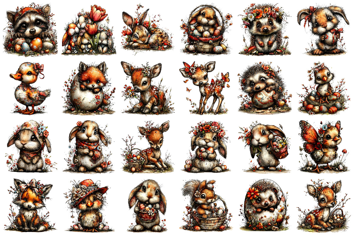 Woodland Easter Animals, an Illustration by designcity5 (Photo 2 of 5)