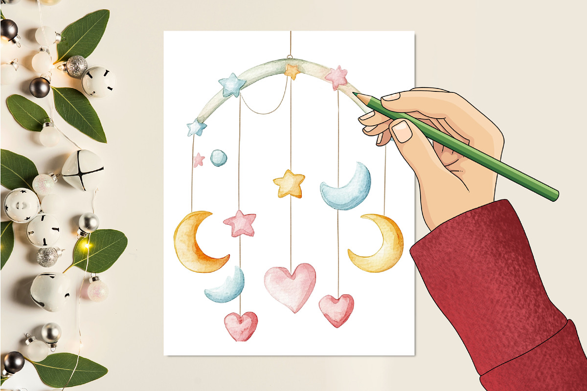Pink Baby Girl Nursery Clipart, an Illustration by RobertsArt (Photo 3 of 7)