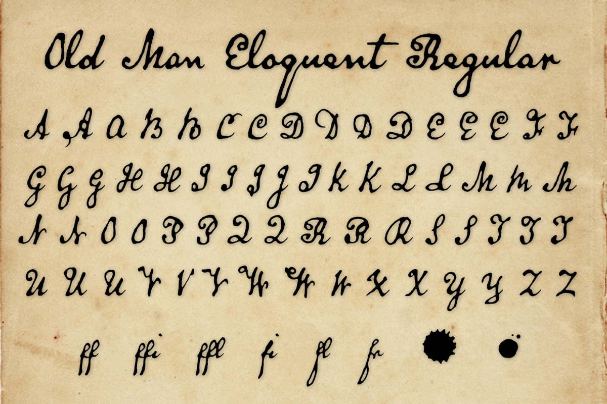 Old Man Eloquent Regular, a Script Font by Three Islands Press (Photo 5 of 5)
