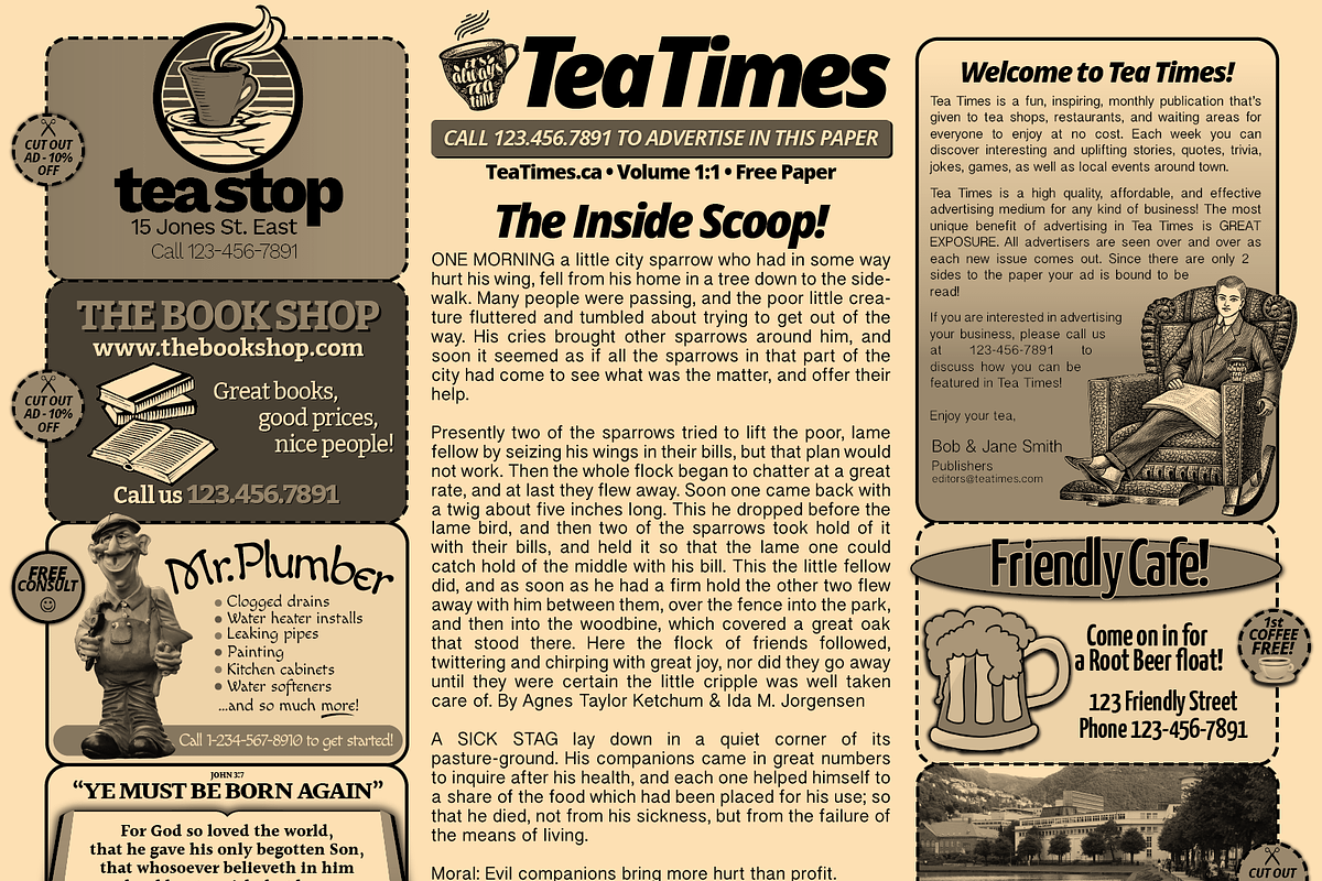 7 Newspaper Style Templates, a Flyer Template by Newspaper Templates (Photo 4 of 9)