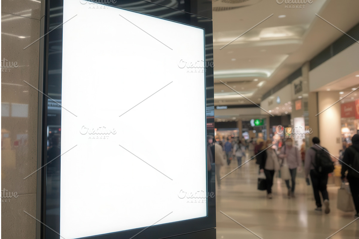 Blank digital advertising screen in, an Illustration by tilialucida