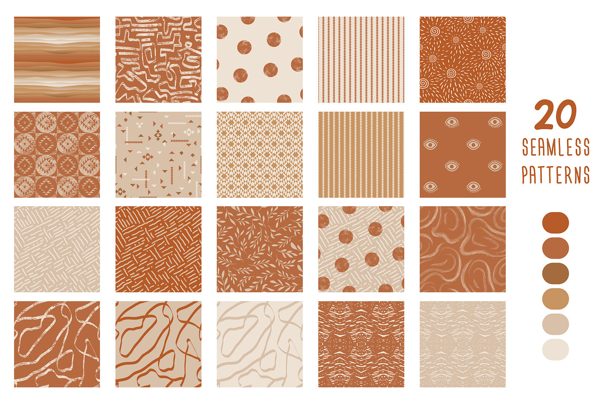Boho Style: Earth Tones, a Pattern Graphic by Zim Varezhkin (Photo 2 of 11)