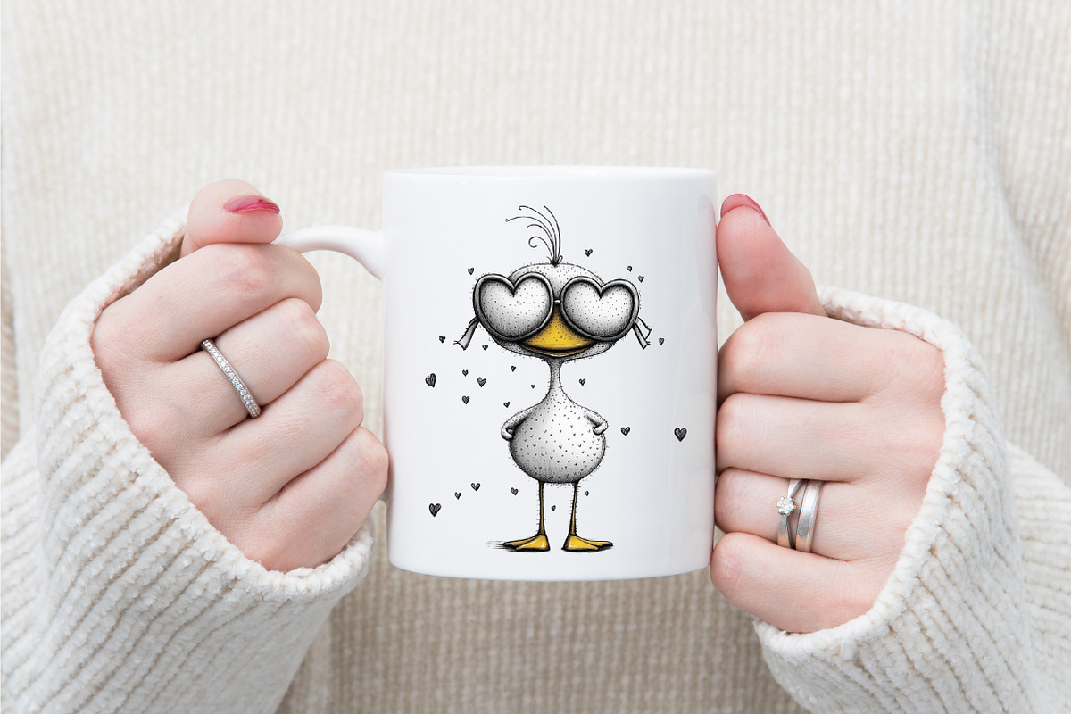 Cute Baby Duck Valentine Clipart, an Illustration by designcity5 (Photo 4 of 5)
