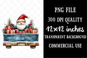 Christmas Gnome and Truck Clipart, an Illustration by Designking (Thumbnail 4 of 5)