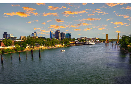 Sunset above Sacramento skyline, an Architecture Photo by Nick Fox