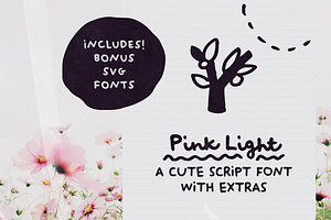 Pink Light Cute Script Font With SVG