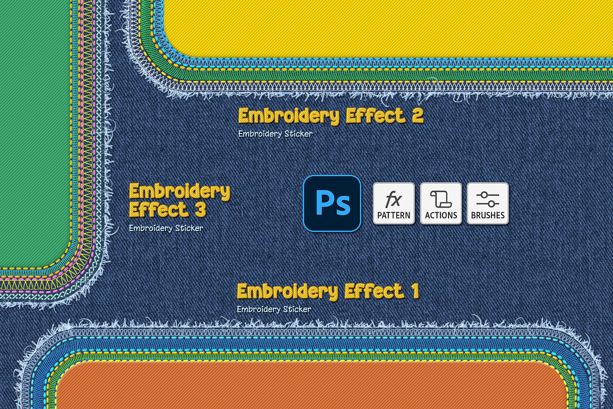Embroidery Sticker Photoshop Action, an Action Add-On by Andrew Skoch Design (Photo 5 of 6)