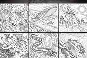 Alien Wildlife Coloring Pages Bundle, a Brochure Template by LA Design (Thumbnail 3 of 10)