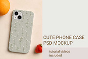 Cute Phone case mobile cover mockup, an iPhone Mockup by jenartstudio (Thumbnail 2 of 3)