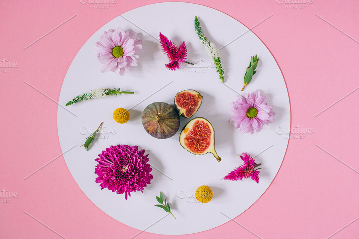 Flat lay floral Stock Photo, a Mockup by GalinaMalinka (Photo 8 of 10)