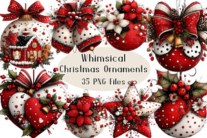 Christmas Whimsical Ornament Clipart, a Seasonal Illustration by Creative Art