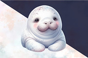 Cute Baby Watercolor Manatees Sublim, an Illustration by SVGArt (Thumbnail 5 of 8)