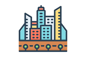 Metropolitan condominium color icon, a Duotone Icon by Creative priyanka