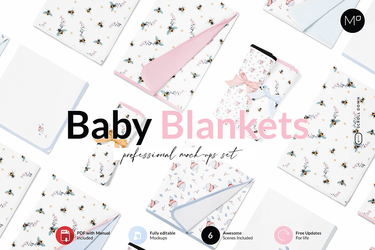 Baby Blanket Mock-ups Set, a Print Template by Mocca Mockups Store (Photo 1 of 4)
