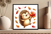 Autumn Cute Hedgehog Sublimation Cli, an Illustration by DreamCafeArt (Thumbnail 8 of 9)