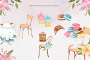 Baking in Paris Watercolor Clipart, a Food Illustration by natalisart (Thumbnail 12 of 16)