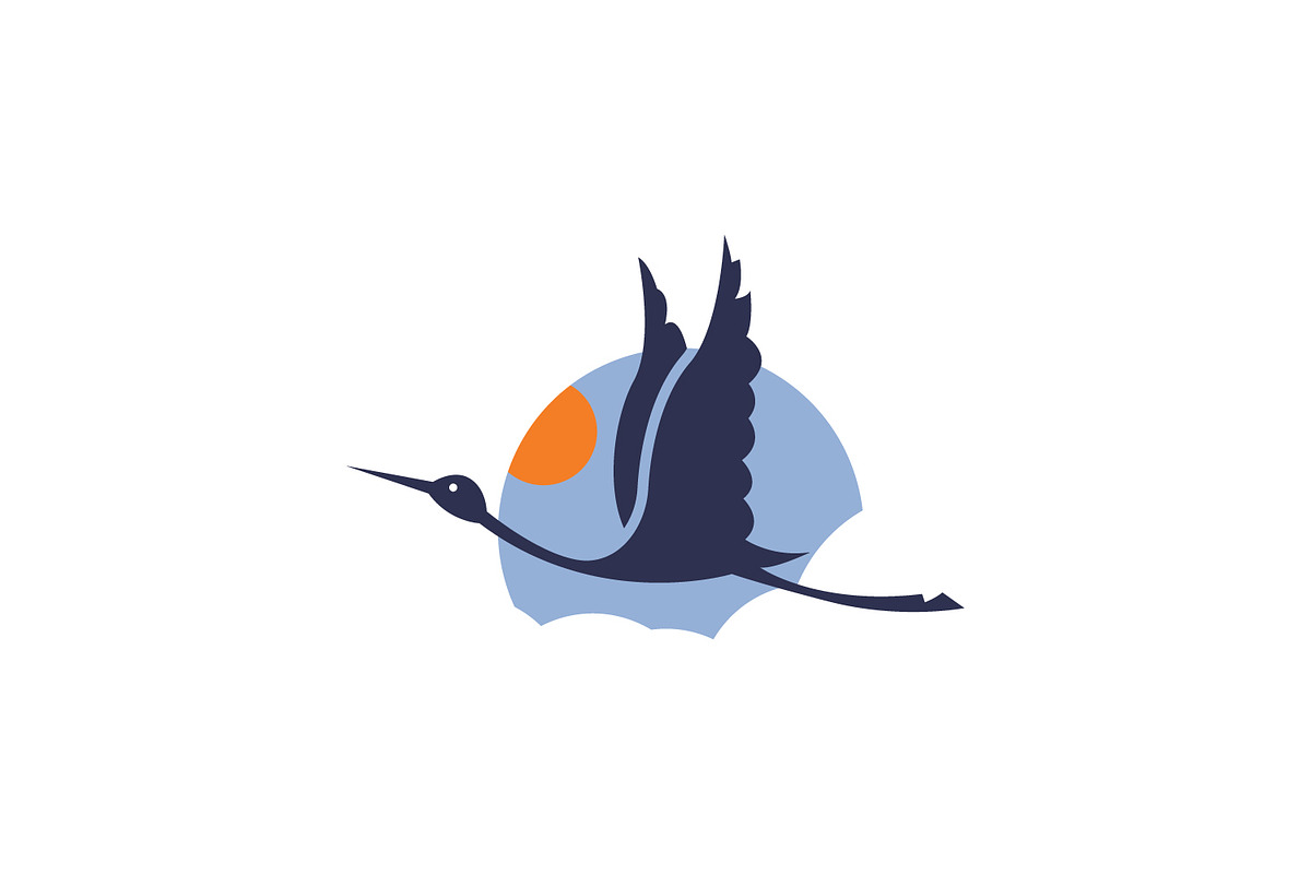 Elegant Flying Pelican Logo, a Branding & Logo Template by Xoovion