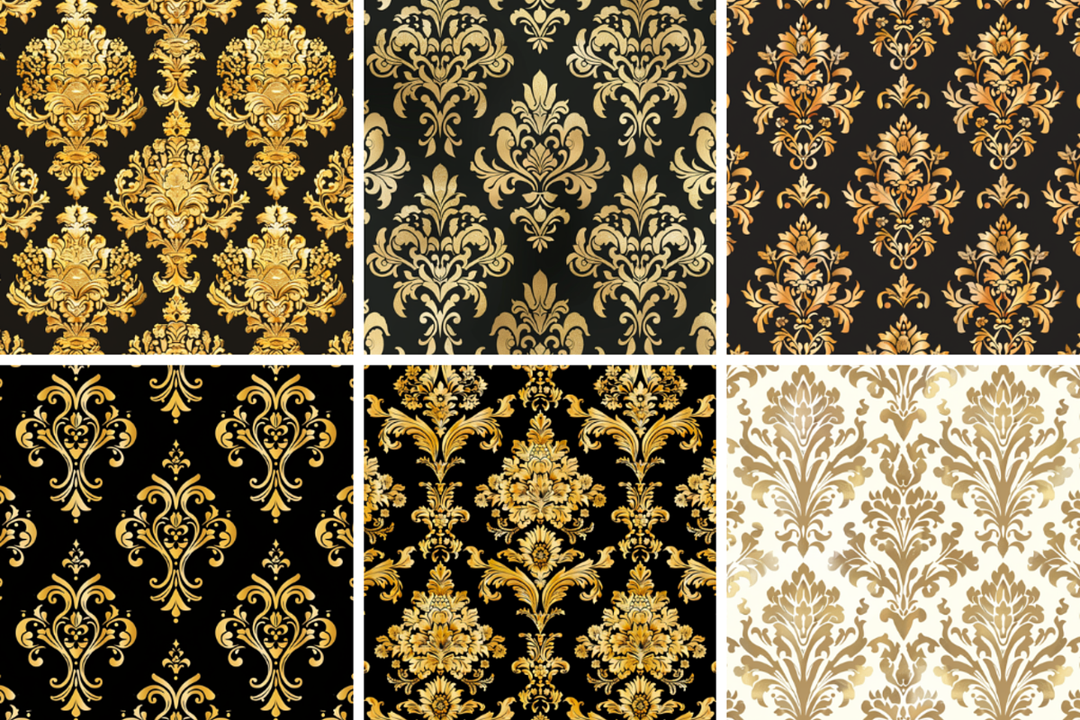 Gold Damask Seamless Patterns, a Pattern Graphic by PrintablesByFranklyn (Photo 4 of 4)