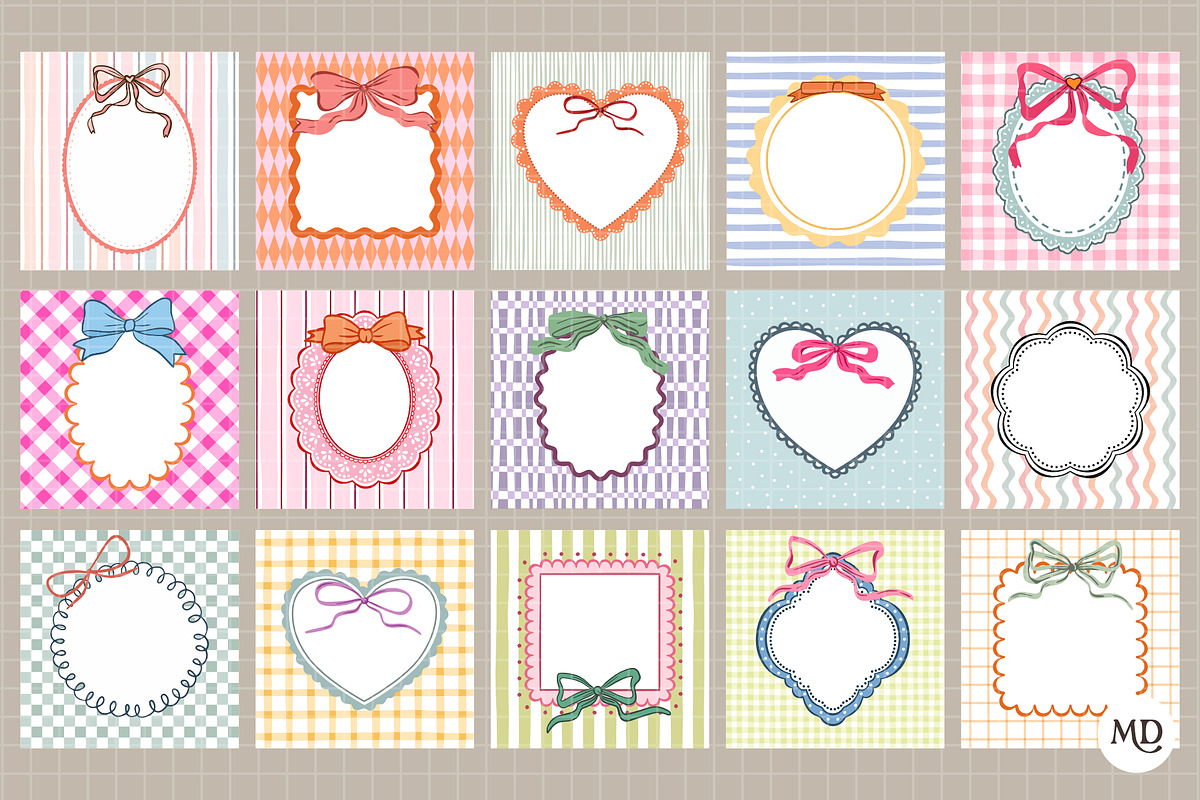Whimsical Coquette Frames Bundle, a Decorative Illustration by marie dricot (Photo 7 of 12)