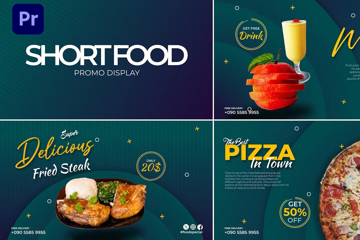 Food Promo Display | Premiere Pro, a Templates & Theme by FlashFXbox (Photo 1 of 2)