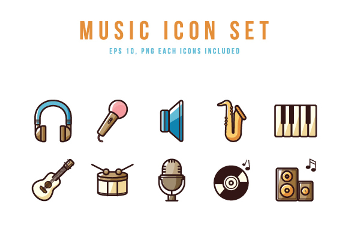 Music Icon Set, an Icon by yellowline (Photo 1 of 2)
