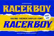 Recerboy - Racing Themes Display Fon, a Font by Gassstype (Thumbnail 1 of 8)