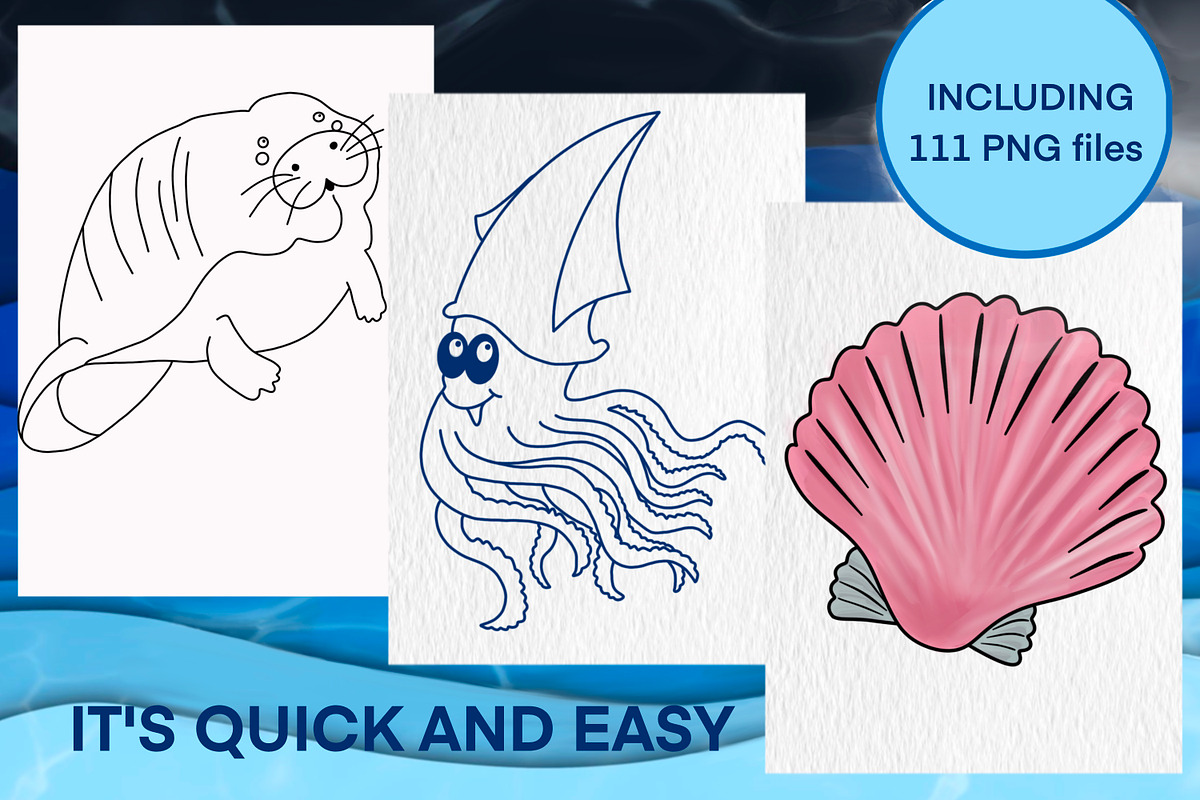 Ocean Life Digital Stamps, a Graphic by Favorites_Art (Photo 4 of 17)