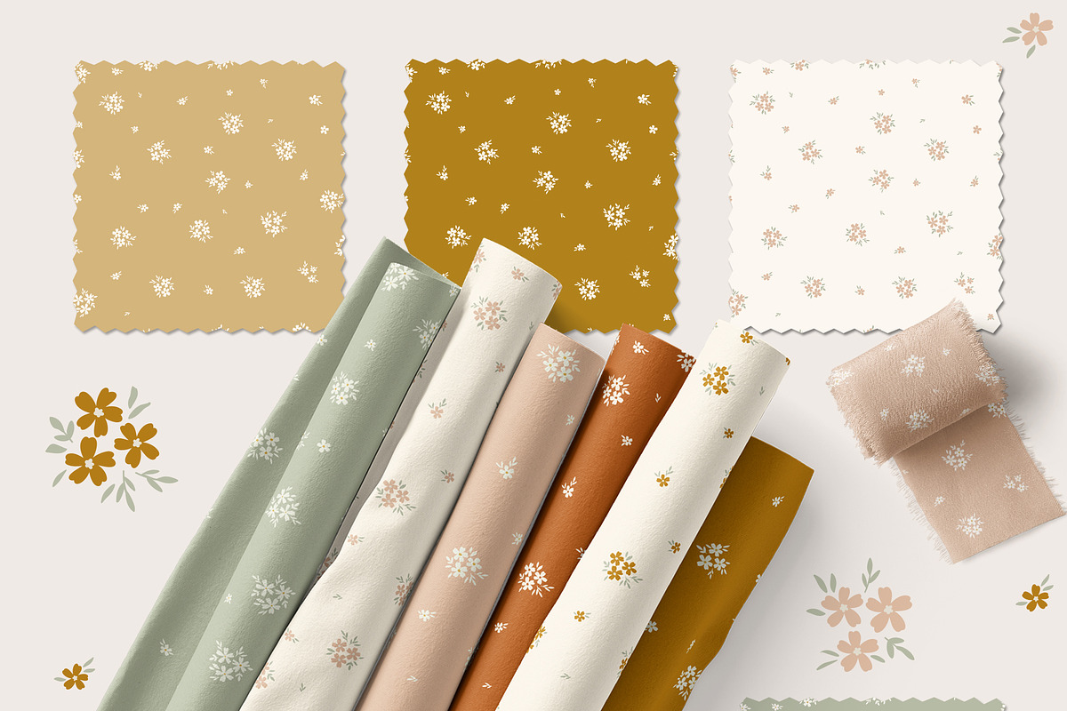 Warm Florals pattern & clipart, a Pattern Graphic by Cozy pattern shop (Photo 7 of 11)