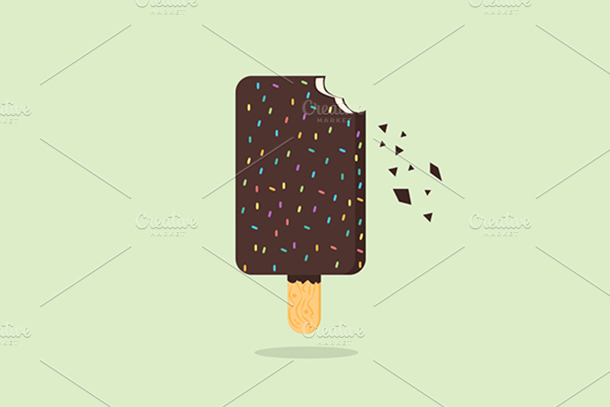 Ice cream bite, a Food Illustration by MarioMovement