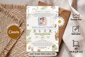 Boho Nursery Baby Shower Canva, an Invitation Template by Blooming Daisy