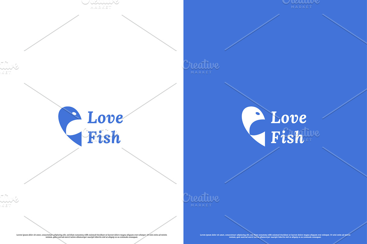 Love Fish Animal Logo Design Icon, a Branding & Logo Template by Morvana Crew