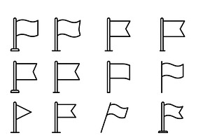 Multiple flag designs displayed in a, an Object Illustration by ZinetroN