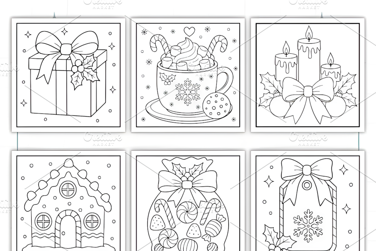 Christmas Vibes Bold Easy Coloring, a Seasonal Illustration by Coco Bloom (Photo 3 of 3)