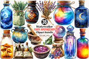 Watercolor Fairy Apothecary Clipart, an Illustration by Canvas Craft (Thumbnail 1 of 7)