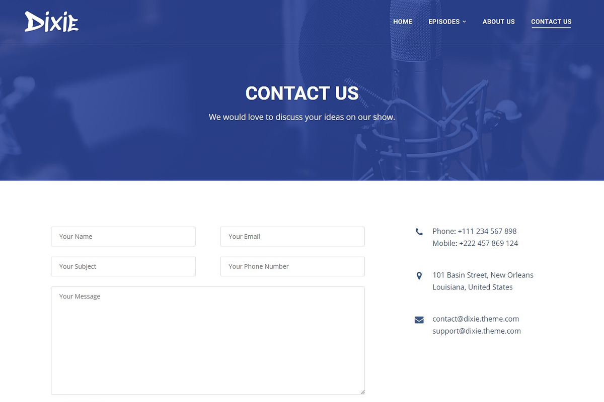 Dixie Podcast WordPress Theme, a WordPress Template by SecondLineThemes (Photo 9 of 10)