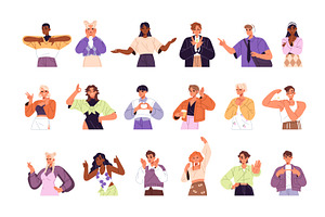 People communicate with gestures set