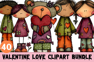Valentine Love Clipart, a Graphic by CitraGraphics