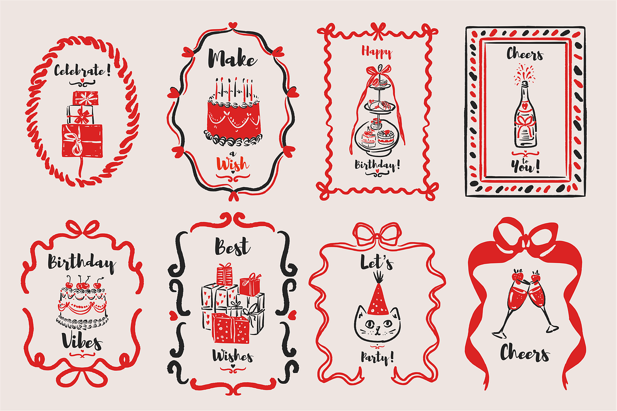 Birthday Party Clip Art SVG, PNG, a Decorative Illustration by Anada Arty (Photo 3 of 25)