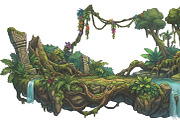 Prehistoric Jungle Platformer Game, a Background Graphic by 3D assets for your awesom (Thumbnail 3 of 3)