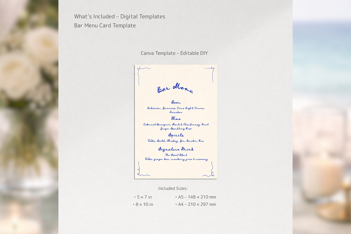 Hand Drawn Bar Menu bd001, a Card Template by TyphoonStudio (Photo 2 of 9)