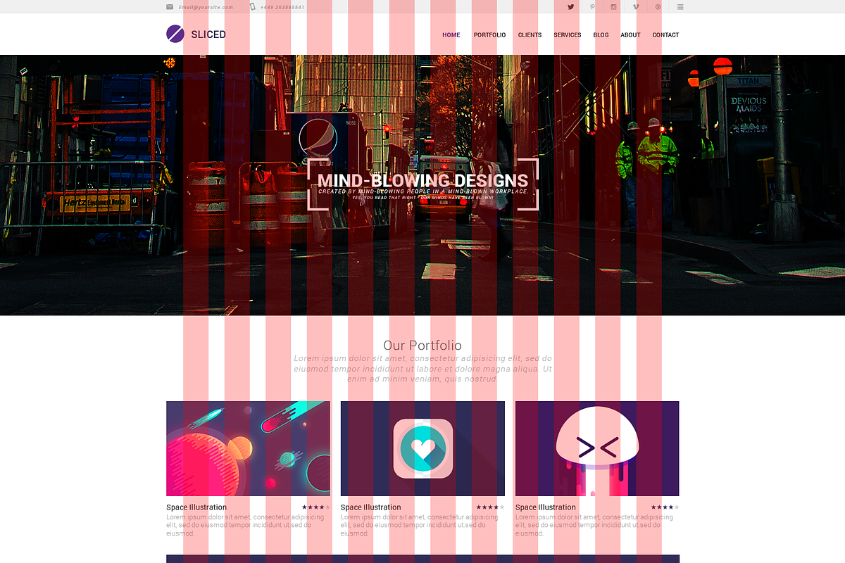 Sliced: PSD One-Page Template, a Landing Page Template by Spuddy (Photo 4 of 4)