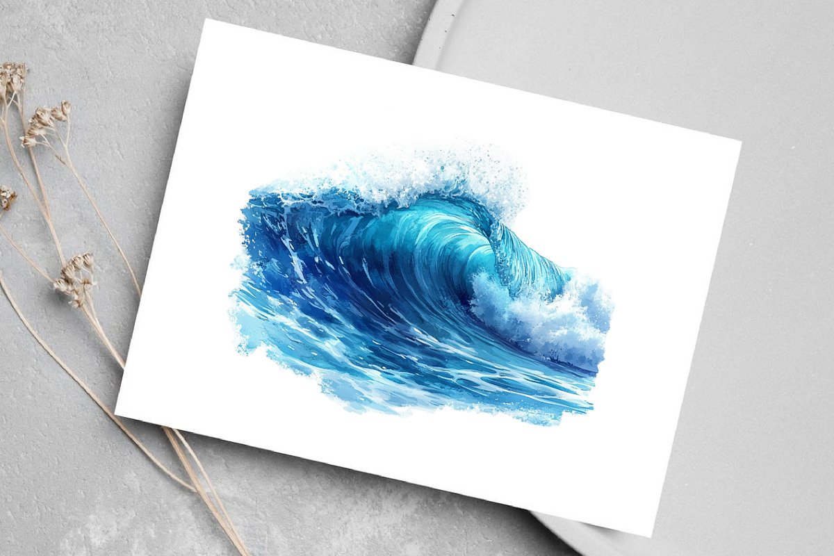 Watercolor Beach Landscape Clipart, an Illustration by Canvas Craft (Photo 5 of 7)