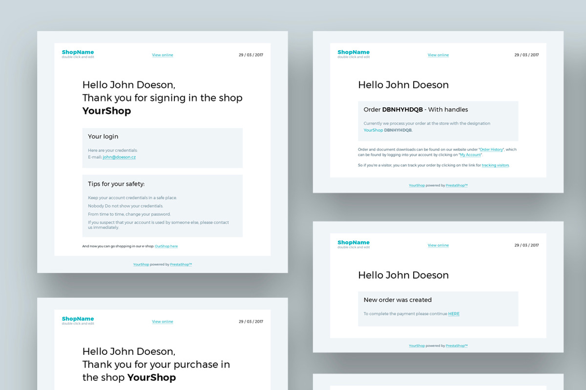 Prestashop e-mail PSD templates, an Email Template by Leschinger.cz (Photo 3 of 3)