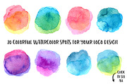 20 watercolor circles texture, a Texture Graphic by Hala (Thumbnail 1 of 4)