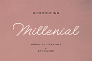 Millenial Monoline Font, a Script Font by Muwatta Studio (Thumbnail 1 of 6)
