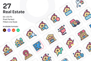 Real Estate Icons Set - Filled Line, an Icon by Kmg Design (Thumbnail 1 of 2)